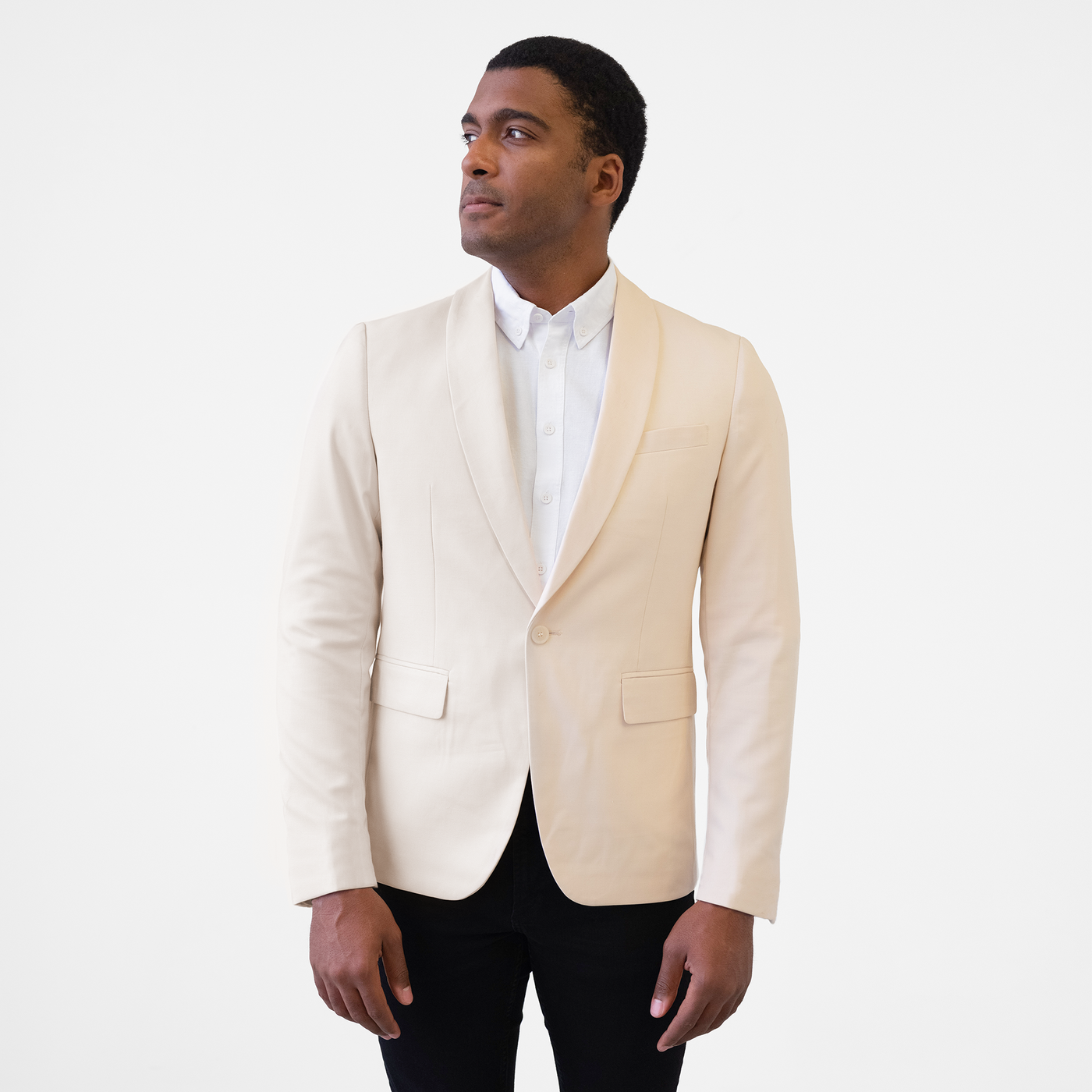 Men's Ivory Shawl Collar Suit Coat