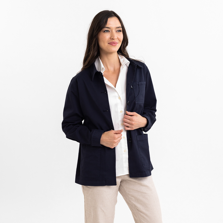 Women's Navy Stretch Chore Coat - Versatile and Hardworking