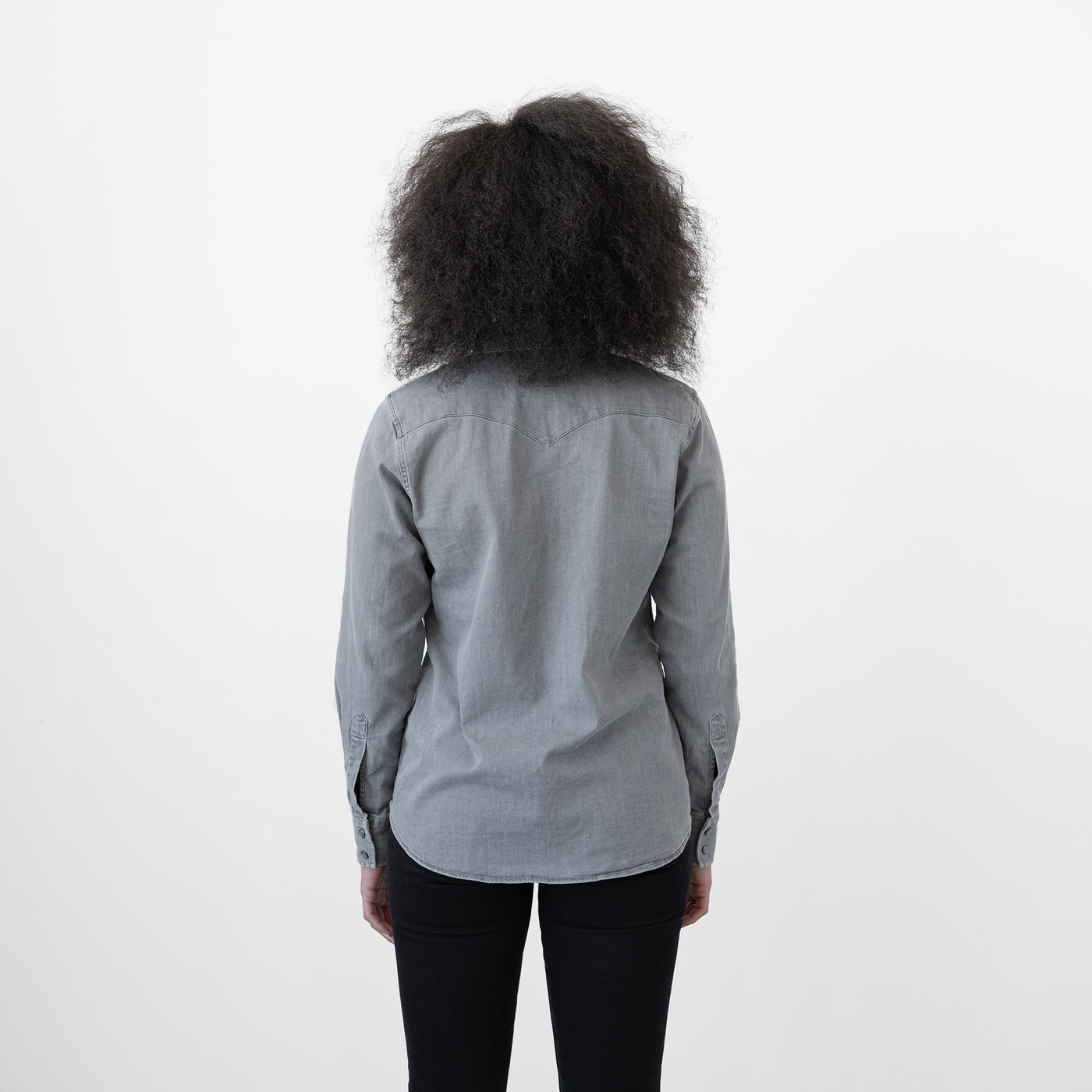 Women's Washed Gray Denim Frontier Shirt