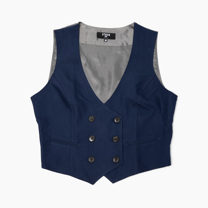 トップス Doublet  oversized broken vest navy WomensDoubleBreastedNavyVest_7