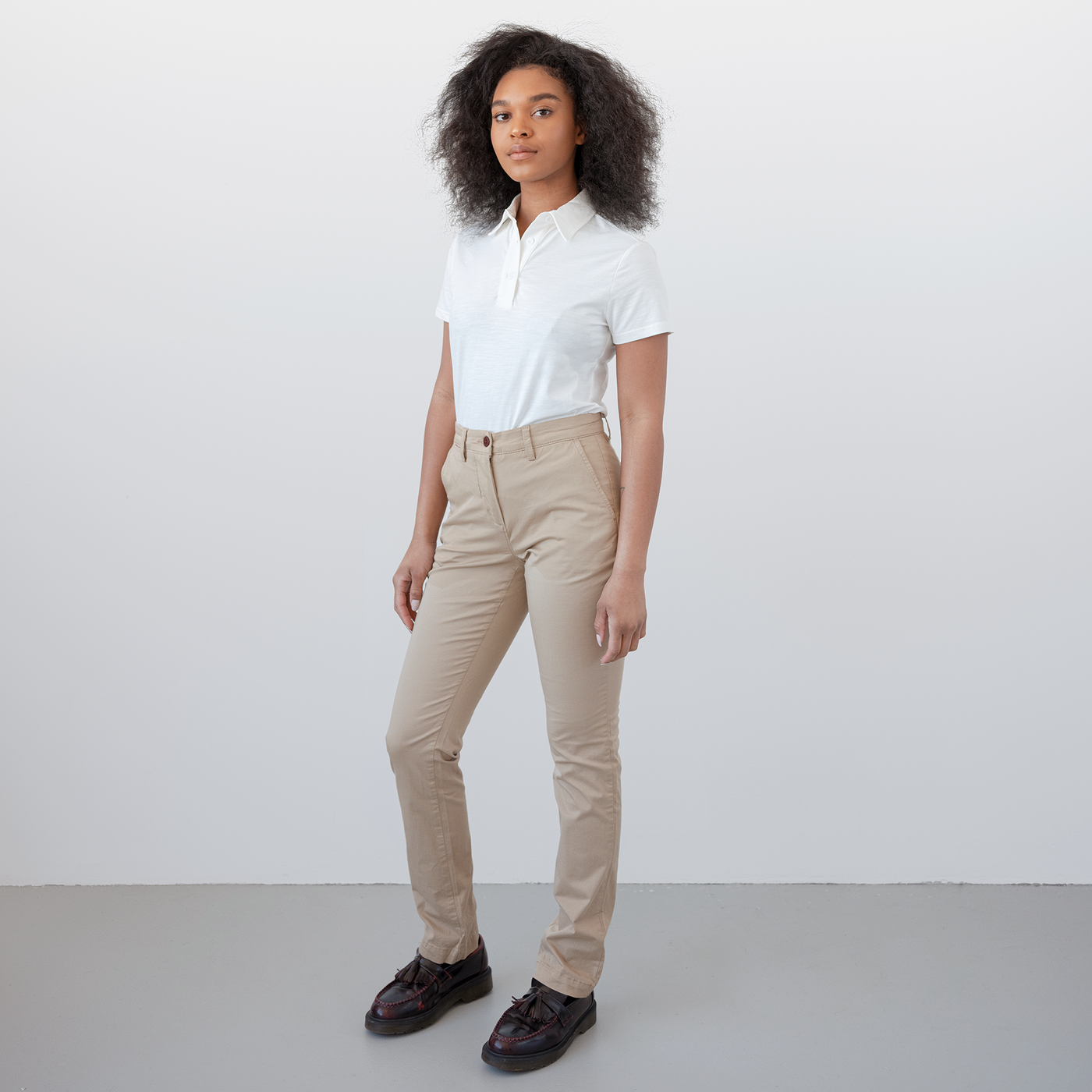 Women s White Technical Polo