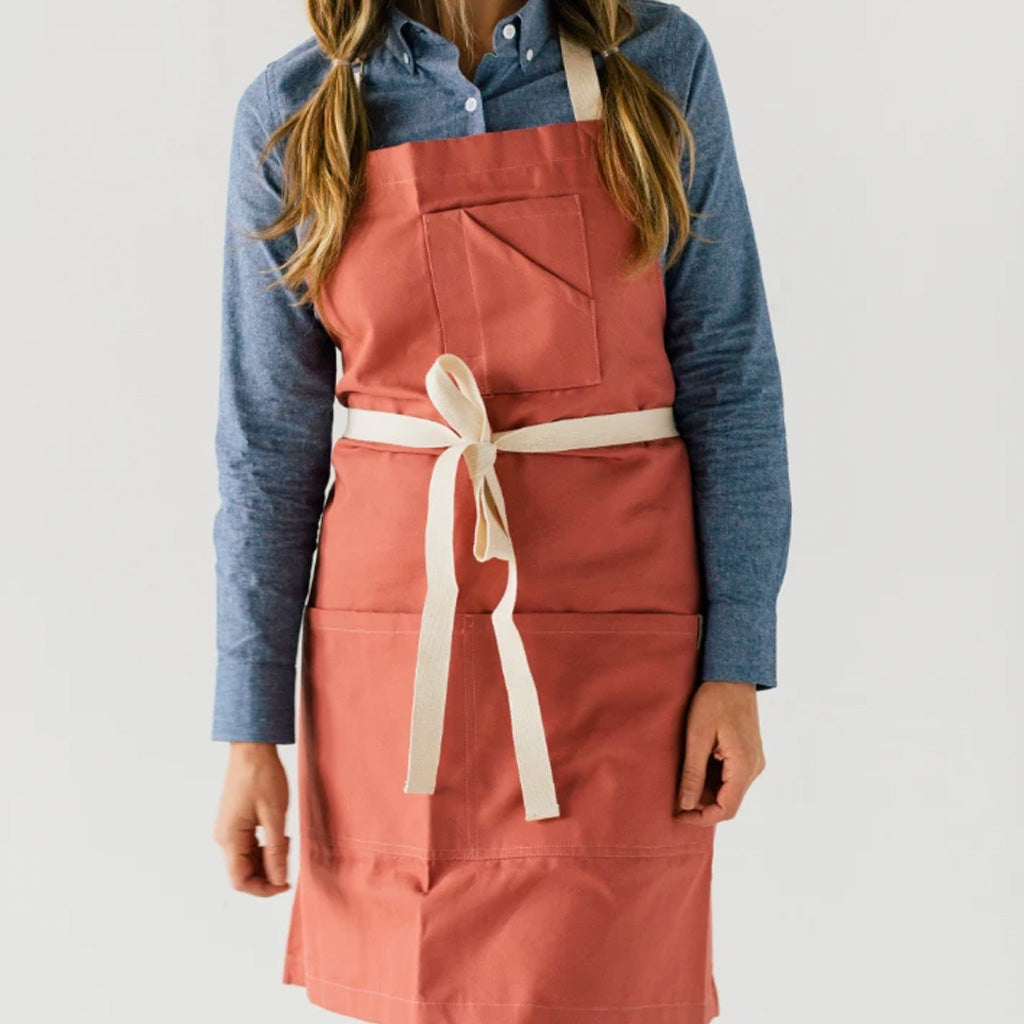 Dusty Red Canvas Stock Apron